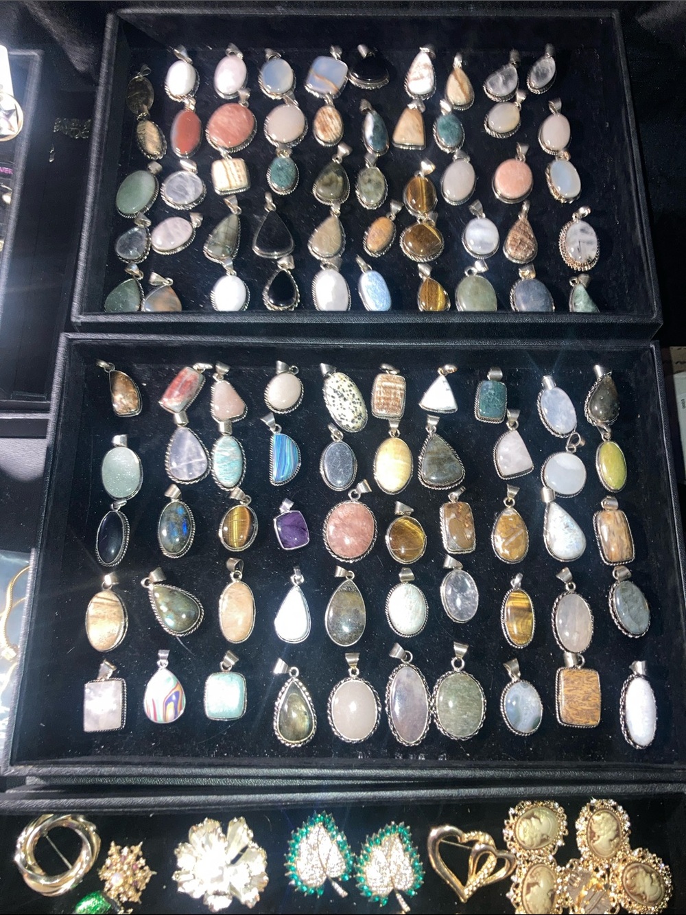 Randomly picked Gemstone Pendant stamped 925 or (pick one)
